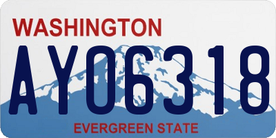 WA license plate AYO6318