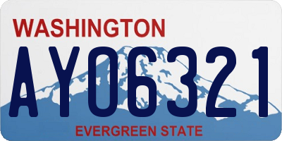 WA license plate AYO6321