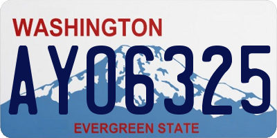 WA license plate AYO6325