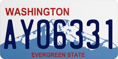 WA license plate AYO6331