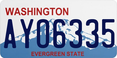 WA license plate AYO6335