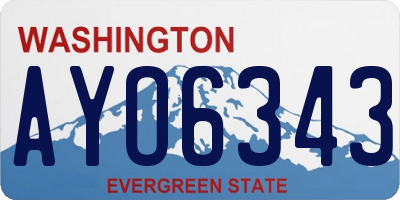 WA license plate AYO6343