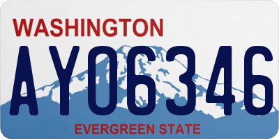 WA license plate AYO6346