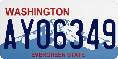 WA license plate AYO6349
