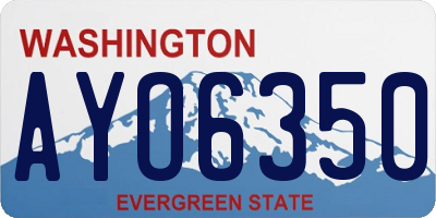 WA license plate AYO6350