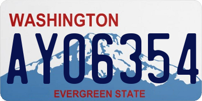 WA license plate AYO6354
