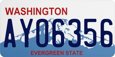 WA license plate AYO6356