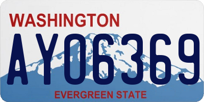 WA license plate AYO6369
