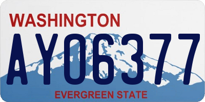 WA license plate AYO6377