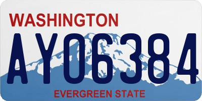 WA license plate AYO6384