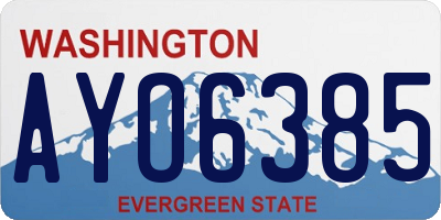 WA license plate AYO6385