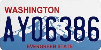 WA license plate AYO6386