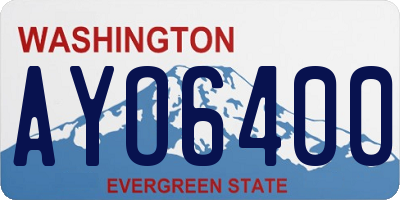 WA license plate AYO6400