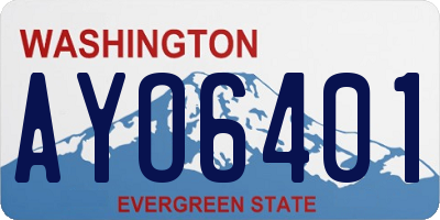 WA license plate AYO6401