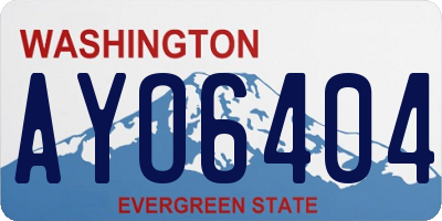 WA license plate AYO6404