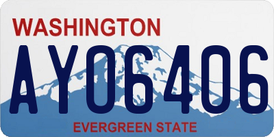 WA license plate AYO6406