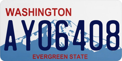 WA license plate AYO6408