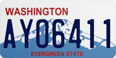 WA license plate AYO6411