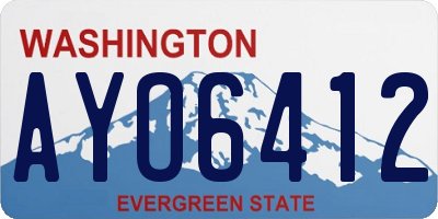 WA license plate AYO6412