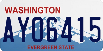 WA license plate AYO6415