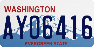 WA license plate AYO6416