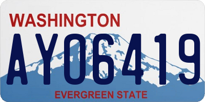 WA license plate AYO6419