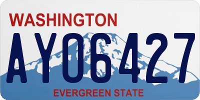 WA license plate AYO6427
