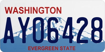 WA license plate AYO6428