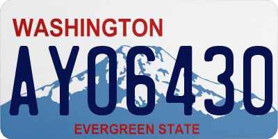 WA license plate AYO6430