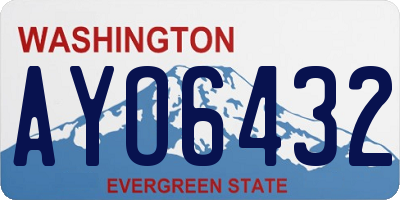 WA license plate AYO6432