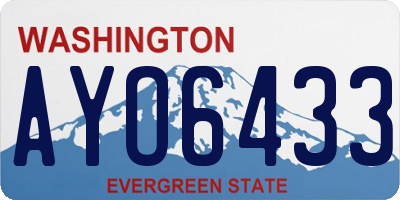 WA license plate AYO6433