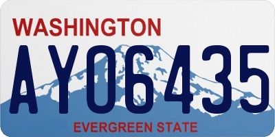 WA license plate AYO6435