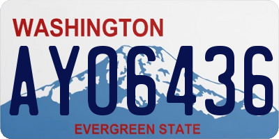 WA license plate AYO6436