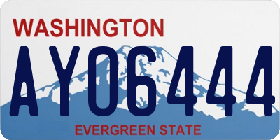 WA license plate AYO6444