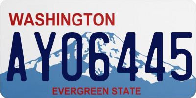 WA license plate AYO6445