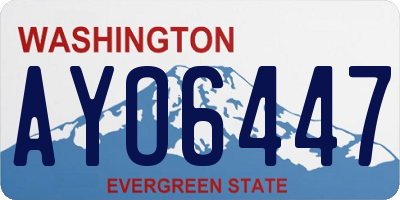 WA license plate AYO6447