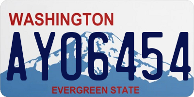 WA license plate AYO6454