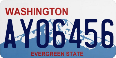 WA license plate AYO6456