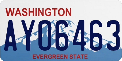 WA license plate AYO6463