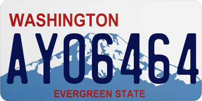 WA license plate AYO6464
