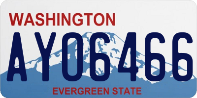 WA license plate AYO6466