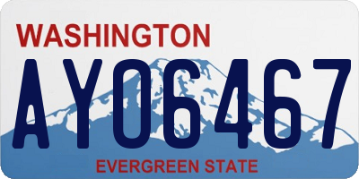 WA license plate AYO6467