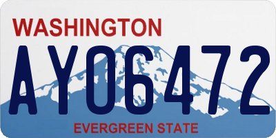 WA license plate AYO6472