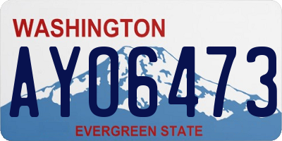 WA license plate AYO6473