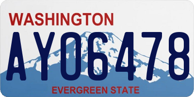 WA license plate AYO6478