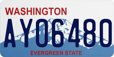 WA license plate AYO6480