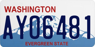 WA license plate AYO6481
