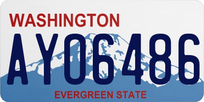 WA license plate AYO6486