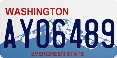 WA license plate AYO6489