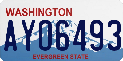 WA license plate AYO6493